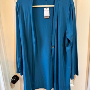 Deep Teal Open Front Cardigan